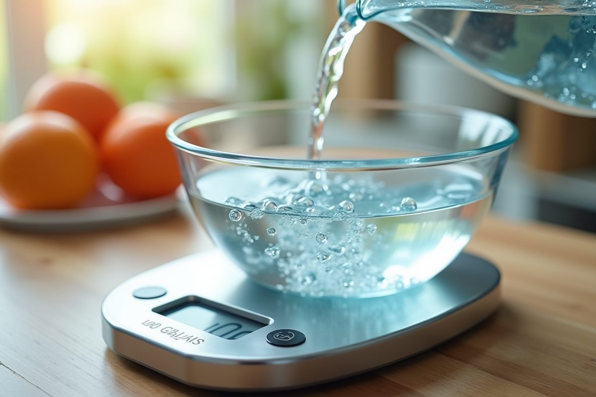 Balance de cuisine en acier avec bol d