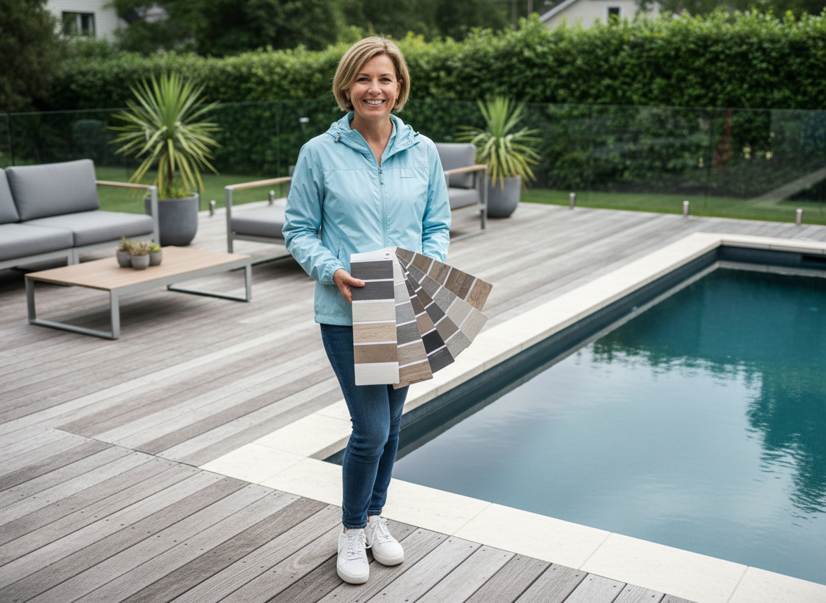 Femme tenant un échantillon de sol autour d