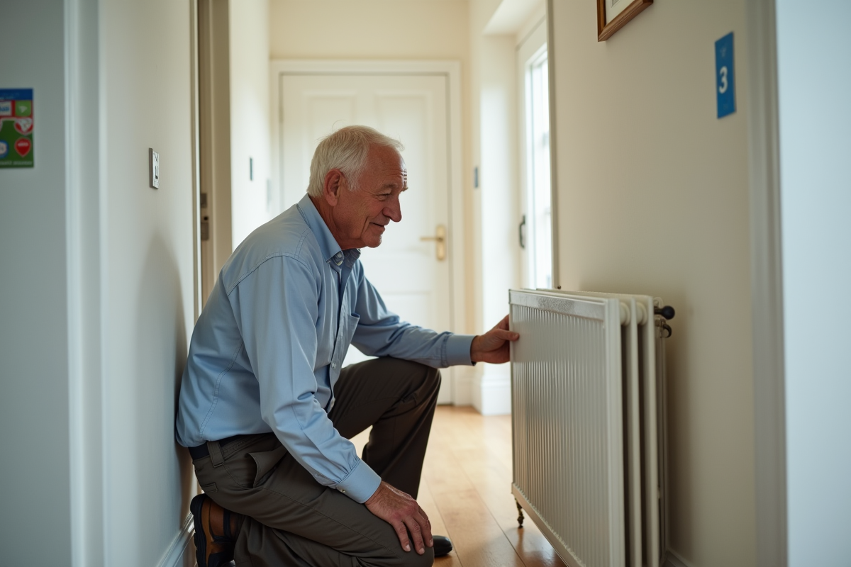 Homme vérifiant le moniteur d