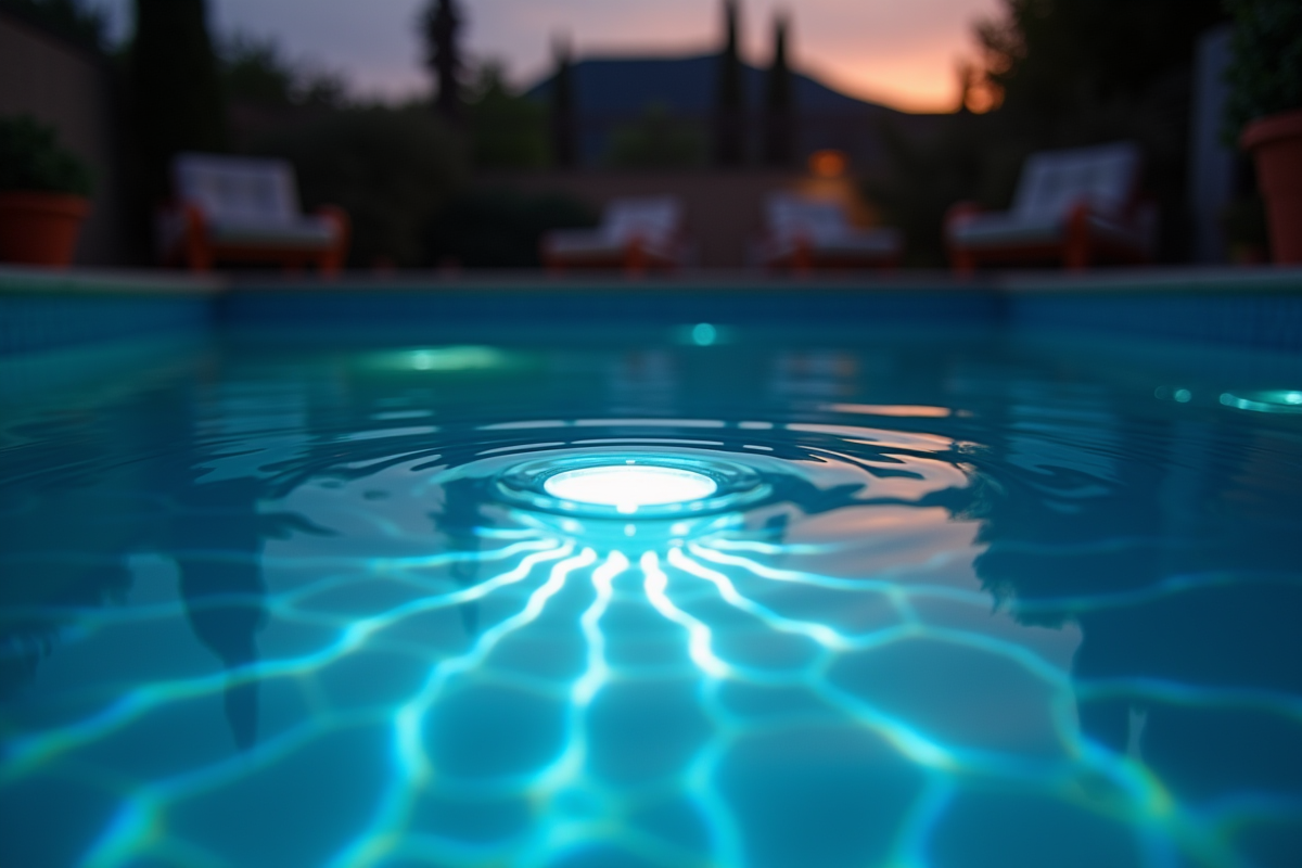 Lampe LED de piscine illuminant l
