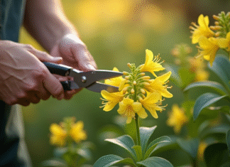 Comment réussir la bouture de chèvrefeuille : étapes et astuces Mains de jardinier taillant un chèvrefeuille avec des ciseaux